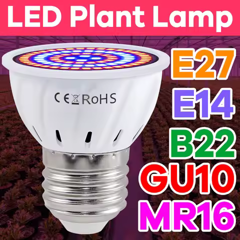 E27/E26 LED Plant Grow Light Bulb Full Spectrum GU10 Hydroponic B22 Seeding Growing Lamp MR16 Succul
