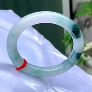 冰種翡翠天然翡翠玉鐲 A玉手鐲 玉鈪 • 冰種藍飄花翡翠圓鐲