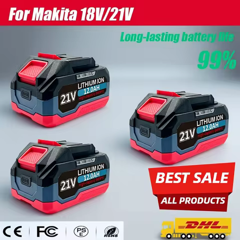 21V Li-ion Battery 12000mAh For Makita Impact Wrench Drill DDF487 BL1850、
