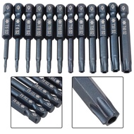 [HOT] 1pc 50mm Blue Magnetic Torx Screwdriver Bits Set Electric Screwdriver T5-T40