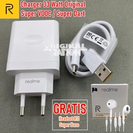 Realme Charger Super Dart 33 Watt Original GRATIS Headset R11 Super BASS For Realme 9 , 9 Pro , 9i ,