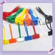 YYE 100pcs Cable Tag Strapping Tape Tag Labels Markers Mesh Wire Marker Colorful Tag