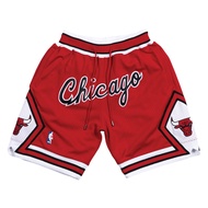 JUST DON BULLS SHORTS RED "CHICAGO" Basketball Jersey FREE CUSTOMIZE NUMBER