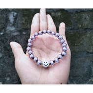 G147 SMILE BRACELET PEARL BRACELET FILLED WITH WHITE BALL 8MM