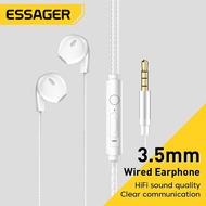 Essager 3.5mm Wired Headphone Earphone With Microphone For Xiaomi Samsung Phone Computer PC Headset Earbuds Ear Buds Head Set
