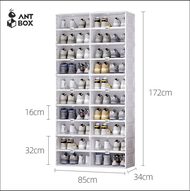 ANTBOX [พร้อมส่ง!!] ขาว ตู้รองเท้า 2 แถว 10 ชั้น 40 คู่ ติดตั้งง่าย ประตูแม่เหล็ก พับเก็บได้ มีหลายช