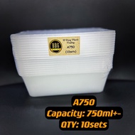 A750 Disposable Microwave Food Container/ Rectangular lunch box/takeaway packing box with lid/bekas 