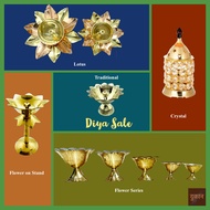 Pooja/Prayer Brass Diyas for Diwali/Deepawali/Festival