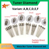 MATA Diamond Tuner Bit 3x6mm Diamond Die Grinder Bit Cuner Burs Diamond Grinding Mini Grinder Bit Dr