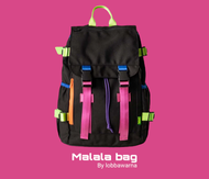 tas ransel sekolah.backpack black pink.tas sekolah cewe