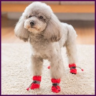↓ ∲ 4Pcs Dog Shoes Pet Shoes Puppy Shoes Care Waterproof Shoes Anti Slip Dog Shoes for Small Dogs