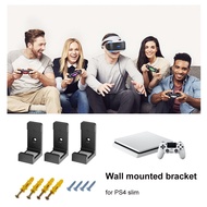 [Enjoy the small store] ติดผนังสำหรับ PS4/PS4 Pro/ PS4 Slim เกมคอนโซลโฮสต์ Wall Bracket Stand Storage Rack อุปกรณ์เสริมสำหรับเล่นเกมพร้อมสกรู