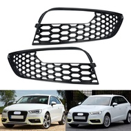 ANGRONG 1 Pair Front Bumper Fog Light Cover Grille Honeycomb Grill For 12-16 Audi A3 S3