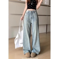 LULU Jeans Latest Korean culottes jeans high waist lightbiru - Baggy Jeans - baggy baggy