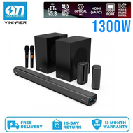 Vinnfier VF Hyperbar Cinema DA520 With 1300W Dolby Atmos 5.2.4 Soundbar with Bluetooth Karaoke Syste