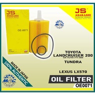 JS Oil filter OE0071 for TOYOTA LANDCRUISER 200 1UR-FE/1VD-FTV 2008 (Vic O-121)