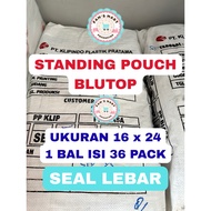 1 Bal Standing Pouch 16x24 Double Seal Wide STP Ziplock Bluetop Snack Plastic 16x24 Standing Clip Pl