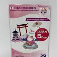🪁Rakuten Mobile 5G 日本5日無限數據儲值卡 ｜Japan 5-Day Unlimited Data SIM Card🛷免登記|插卡即用|可循環增值✈️可whats| facebook | instagram｜Line