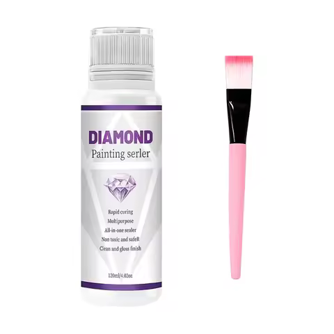 Diamond Painting Sealer Diamond Painting Sealer Glue with Brush Permanent Hold & Shine Effect Sealer