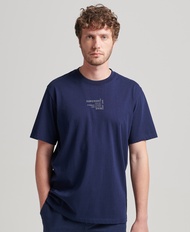 Superdry Organic Cotton Stacked Logo T-Shirt - Rich Navy
