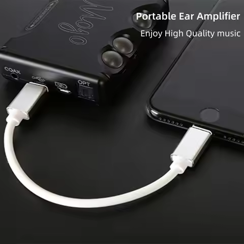 Ear Amplifier Decoder Cable Lighting to Micro USB Cable Android DAC Decoder Cable Above Systems IOS1