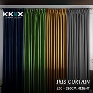 kkbxcurtain - Iris Hook/Eyelet Mix Langsir Blackout Curtain (250cm-260cm)