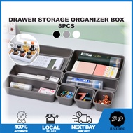 🚀[SG] 8pcs Drawer Storage Organizer Box/ Desk Drawer Organizer Divider Trays/ Cosmetics Storage &amp; Plastic Organizer Set