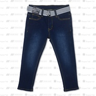 Moose Gear Dark Blue WASHED Denim Long Pants With Striped Belt (LP-D 13520 IW MD)