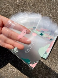 100pcs Morandi Style Mooncake Packaging Bags, Transparent Frosted Self-Adhesive Bags For Snow Skin, 