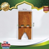 Read the Quran Rehal Rekal Folding Medium Carved Mahogany Wood Polish Size 18 (Length 38 Cm Width 18