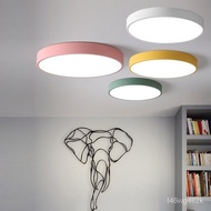 🚓Nordic Bedroom Simple Modern Ceiling Lamp CreativeledAisle Balcony Macaron Ultra-Thin round Study Lamps