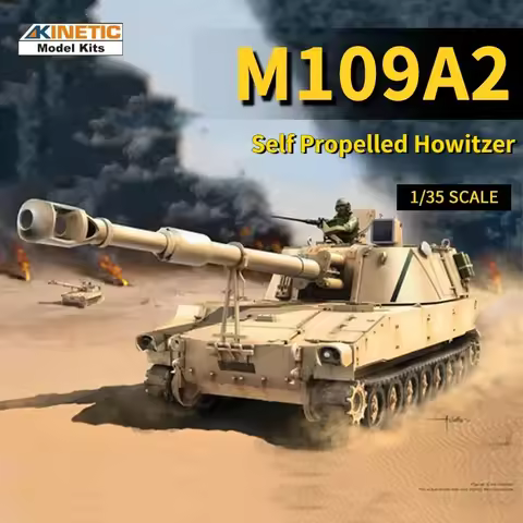 KINETIC K61006 Assembly Tank Model 1/35 Scale M109A2 Self Propelled Howitzer Model Kits for Boys Mil