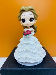 有貨不用問！要貨請按出價！看內文！極新淨 Banpresto Q Posket Disney 公主 女主角 Q版 figure：貝兒公主 美女與野獸 白色 夢幻新娘婚紗版 / Disney Q pos