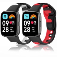 Soft Silicone Strap For Redmi Watch 3 Double Color Sport Band Rubber Replacement Watchband Bracelet For Xiaomi red