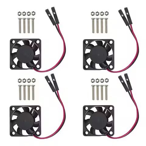 4PCS Brushless CPU Cooling Fan Heatsink Cooler Radiator 3.3V 5V for Raspberry Pi4 Pi3 B+, Pi 3, Pi 2