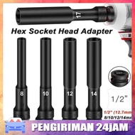 MATA Shock Cover Wrench Bit 8-14mm Extra Length 128mm High Hardness 1/2 Hex Socket Head Adapter Elec