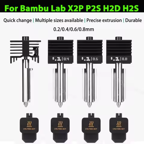 Official Original Hotend For Bambu Lab X2D Hotend P2S Hotend H2S H2D H2C Hotend Hardened steel 0.2/0