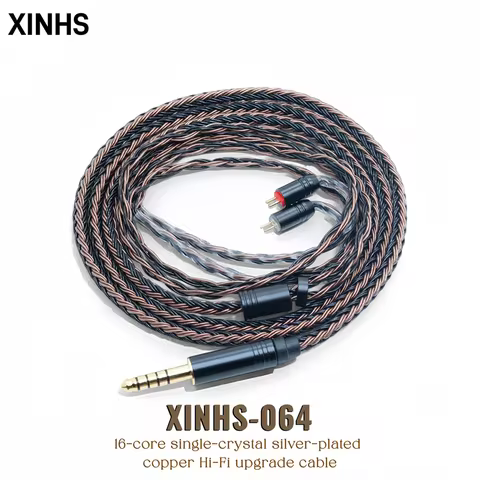 XINHS 064 16-Core Hi-Fi IEM Upgrade Cable 0.78mm 2-Pin MMCX QDC Compatible with KZ Tangzu and Moondr