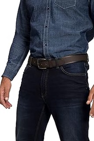 Menswear L-8XL 811983 Men's Large Sizes Leather Belt with Metal Clasp 4 cm Wide up to 170 cm, black,