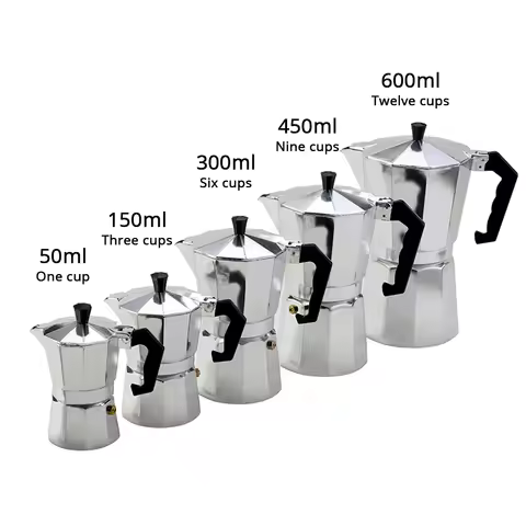 Coffee Maker Aluminum Espresso Percolator Pot Coffee Maker Moka Pots 1cup/3cup/6cup/9cup/12cup Stove