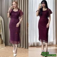 NEWEST GRAC3COLL - JULIENA PREMIUM BRUKAT BODYCONE DRESS SIZE ML WEDDING DRESS/ ELEGANT PARTY/ BEAUT