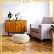 [Perfk] Natural Straw Cushion Woven Room Garden Seat Mat 40cm Metal frame