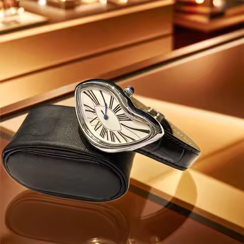 Medieval Retr Watches Alien Watches Melt And Twist Y2k Ladies Men Leather Strap Advanced Quartz Watc