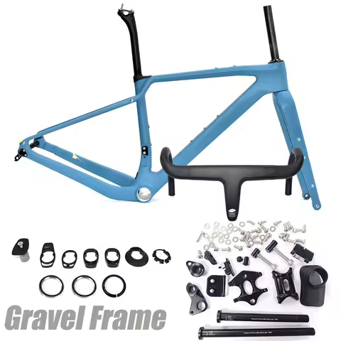 Carbon Fiber Gravel Bike Frame Fully Hidden Cable Bicycle Frameset Disc Brake Gravel