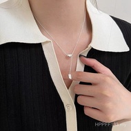 Square Brand S925 Design Light Luxury Sterling Silver Female Lucky Beans Suchuang Clavicle Chain Tas