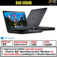 LAPTOP DELL E5540 15.5" INTEL CORE i5 4TH GEN - 4GB RAM - 128GB SSD STORAGE WINDOWS 10 PRO