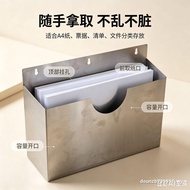 201 Stainless Steel File Box Data Box A4 Paper File Box File Folder Wall-Mounted a4 Paper Storage