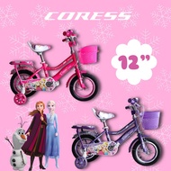 CORESS 12'' KIDS BIKE 2-5 YEARS OLD FROZEN ELSA & ANNA BASKET & CARRIER CRS-1206 BASIKAL BUDAK