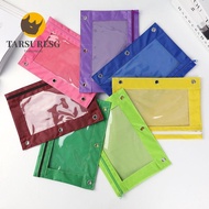 TARSURESG Binder Pencil Pouch Pen , B5 Zippered Storage Bag,  Multicolored with 3 Rings PVC File Hol