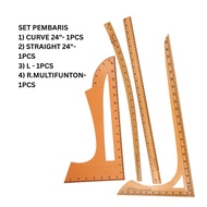 Sewing Ruler 1set 4pcs PVC Tailoring Ruler/ Wooden Tailoring Ruler/ Sewing Wood Ruler Plastic Ruler 